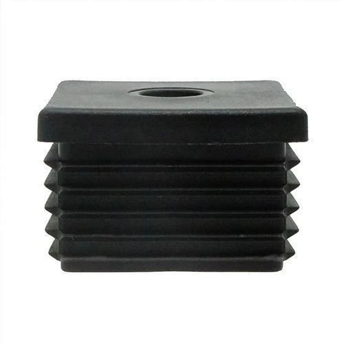 M10 x 35mm x 35mm - Square Threaded Tube Insert - Black - LDPE | Vital Parts